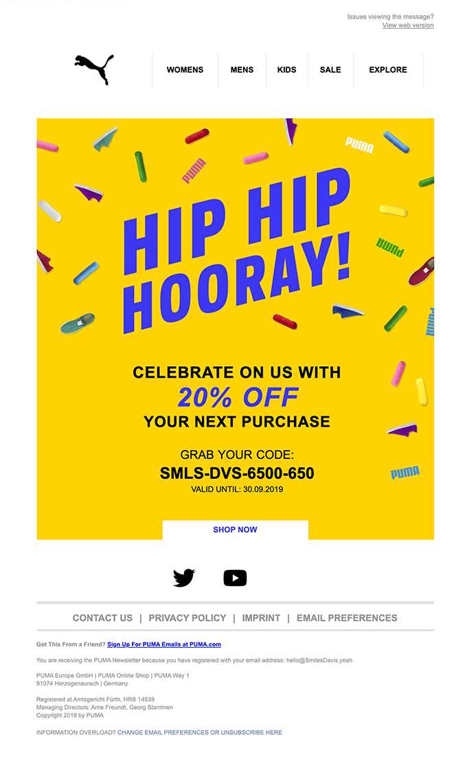 Puma-Birthday-Email